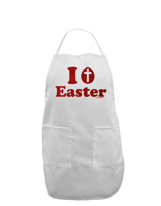 I Egg Cross Easter - Red Glitter Adult Apron by TooLoud-Bib Apron-TooLoud-White-One-Size-Davson Sales