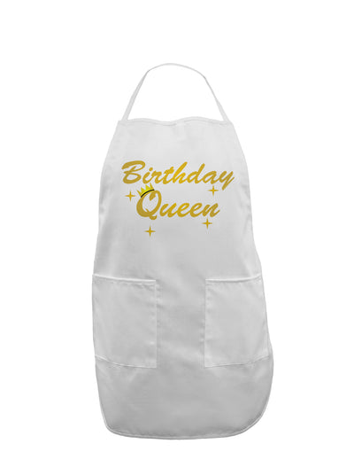 Birthday Queen Text Adult Apron by TooLoud-Bib Apron-TooLoud-White-One-Size-Davson Sales