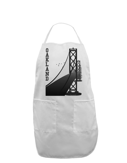 Oakland Text Bay Bridge Adult Apron-Bib Apron-TooLoud-White-One-Size-Davson Sales