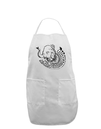 TooLoud Save the Asian Elephants Adult Apron-Bib Apron-TooLoud-White-One-Size-Davson Sales