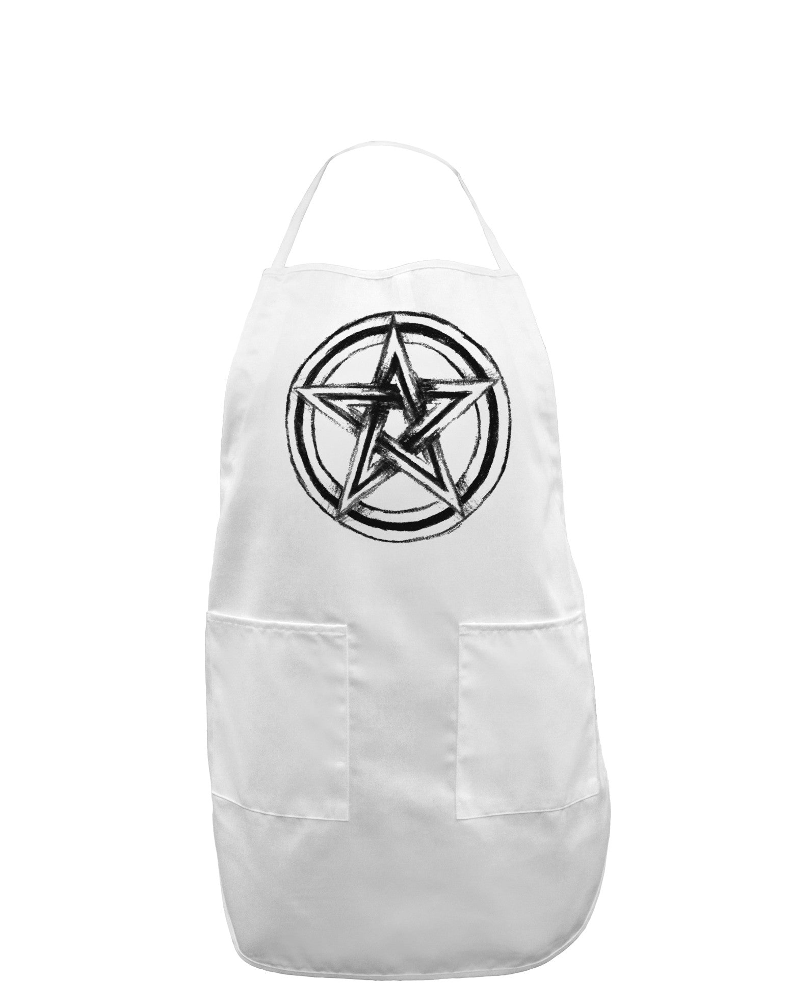 Pentacle Magick Witchcraft Star Adult Apron-Bib Apron-TooLoud-White-One-Size-Davson Sales