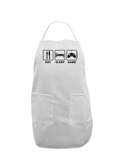 Eat Sleep Game Design Adult Apron by TooLoud-Bib Apron-TooLoud-White-One-Size-Davson Sales