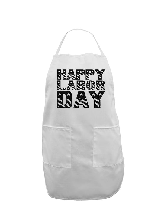 Happy Labor Day Text Adult Apron-Bib Apron-TooLoud-White-One-Size-Davson Sales