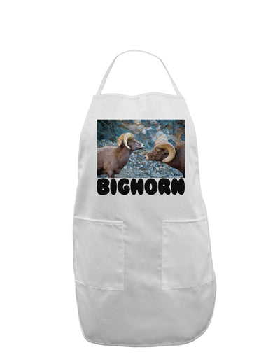 Two Bighorn Rams Text Adult Apron-Bib Apron-TooLoud-White-One-Size-Davson Sales