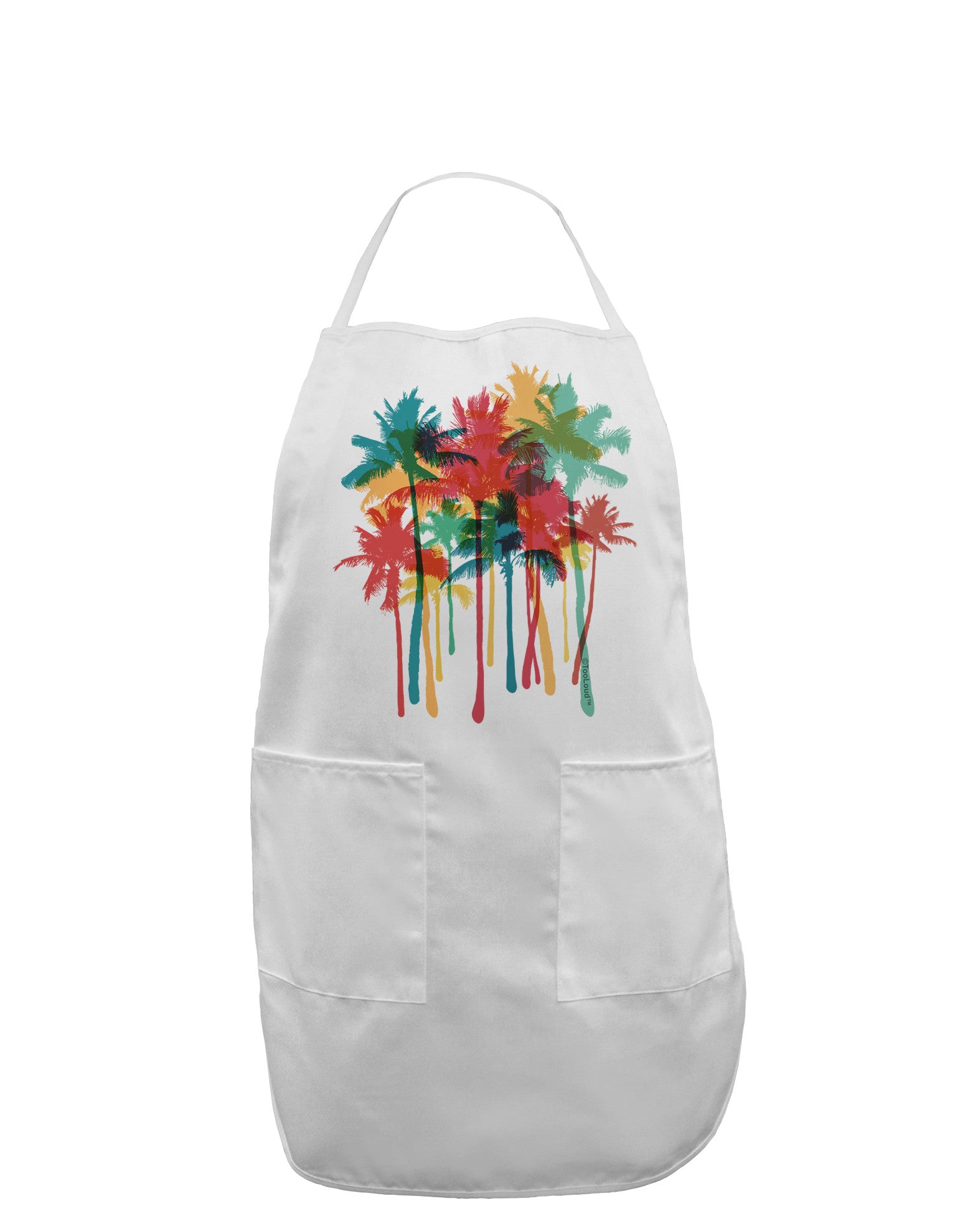 Paint Splash Palm Trees Adult Apron-Bib Apron-TooLoud-White-One-Size-Davson Sales