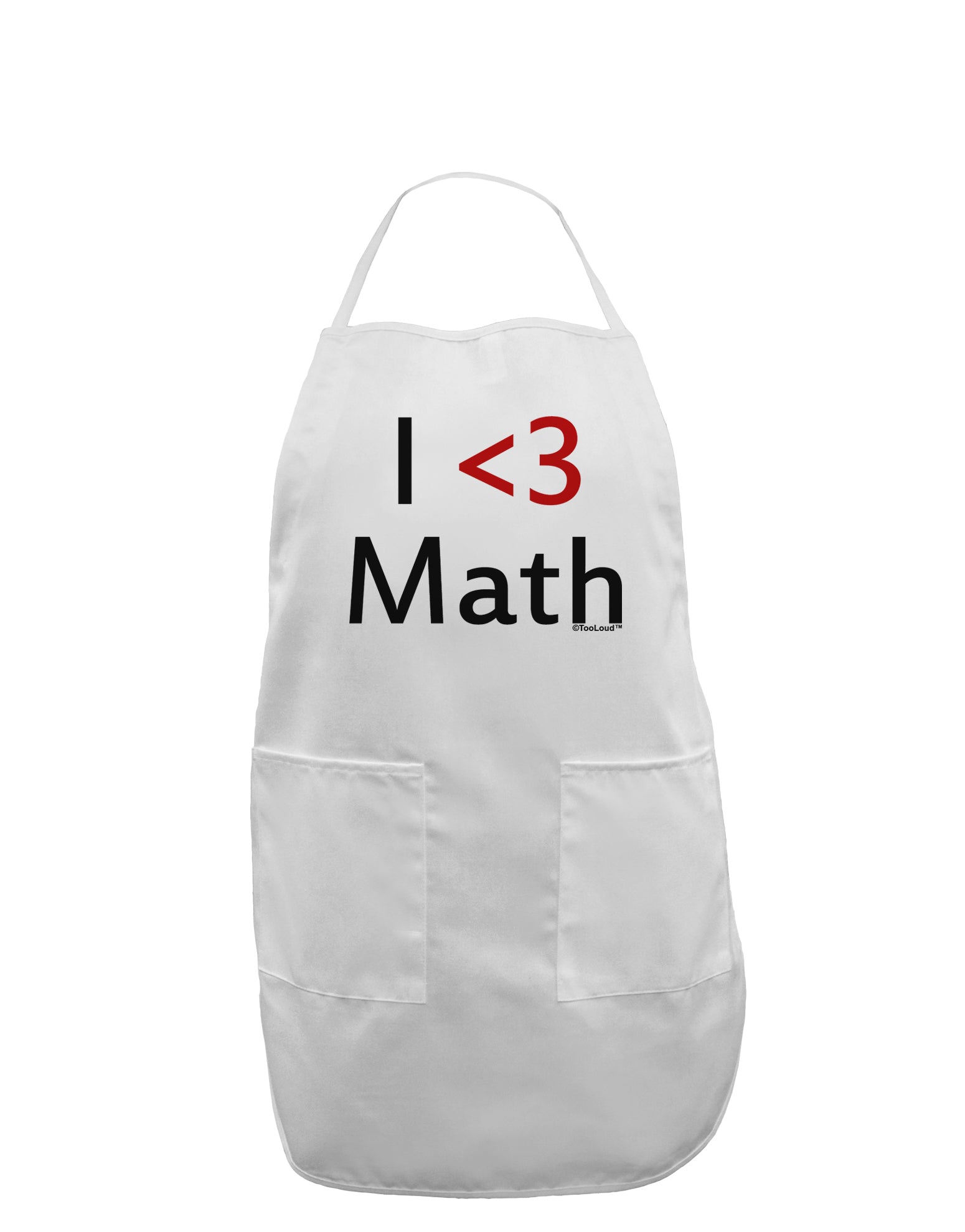 I Heart Math Adult Apron by TooLoud-Bib Apron-TooLoud-White-One-Size-Davson Sales