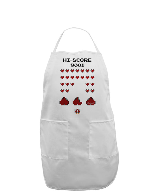 Pixel Heart Invaders Design Adult Apron-Bib Apron-TooLoud-White-One-Size-Davson Sales
