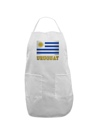 Uruguay Flag Adult Apron-Bib Apron-TooLoud-White-One-Size-Davson Sales