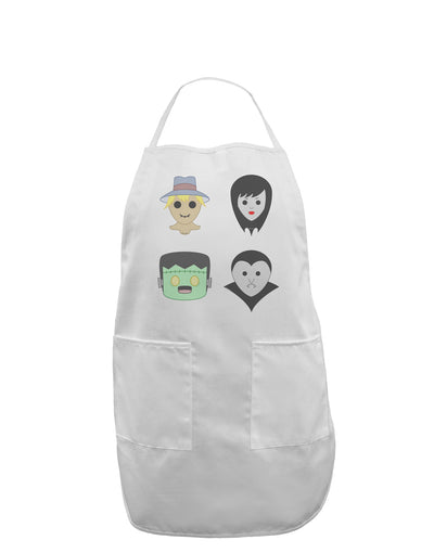 Four Lil Monsters - Halloween Design Adult Apron-Bib Apron-TooLoud-White-One-Size-Davson Sales