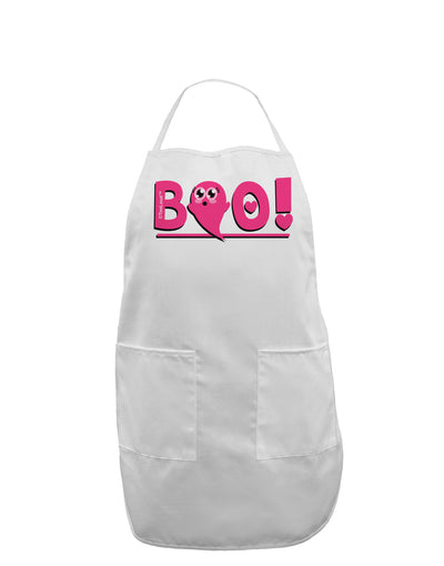 Cute Boo Text Pink Adult Apron-Bib Apron-TooLoud-White-One-Size-Davson Sales