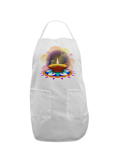 Festive Diya and Rangoli Adult Apron by-Bib Apron-TooLoud-White-One-Size-Davson Sales