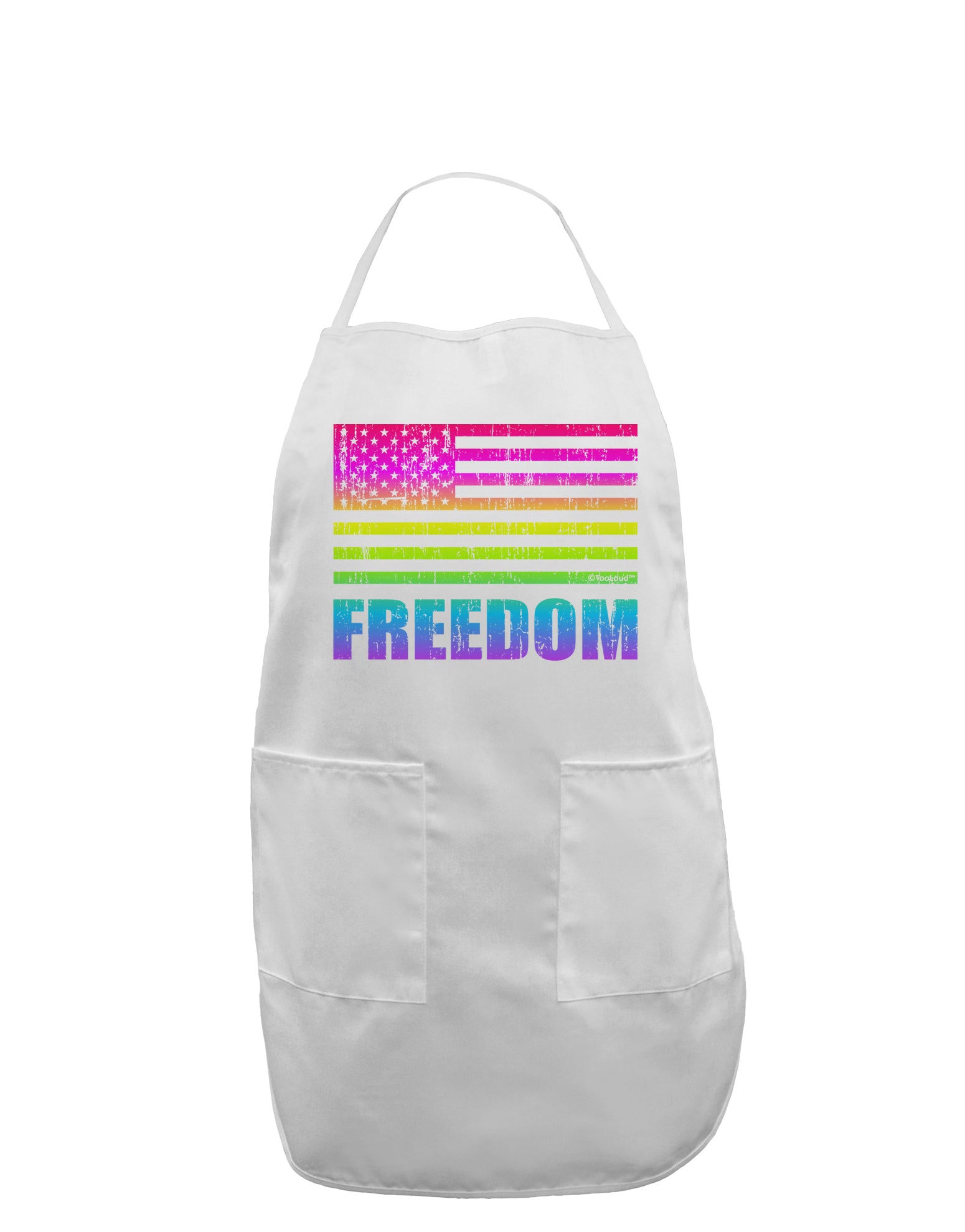 American Pride - Rainbow Flag - Freedom Adult Apron-Bib Apron-TooLoud-White-One-Size-Davson Sales
