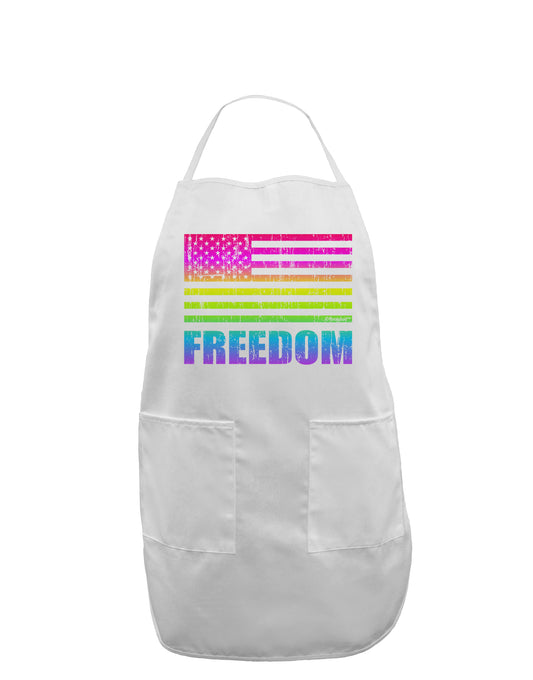 American Pride - Rainbow Flag - Freedom Adult Apron-Bib Apron-TooLoud-White-One-Size-Davson Sales