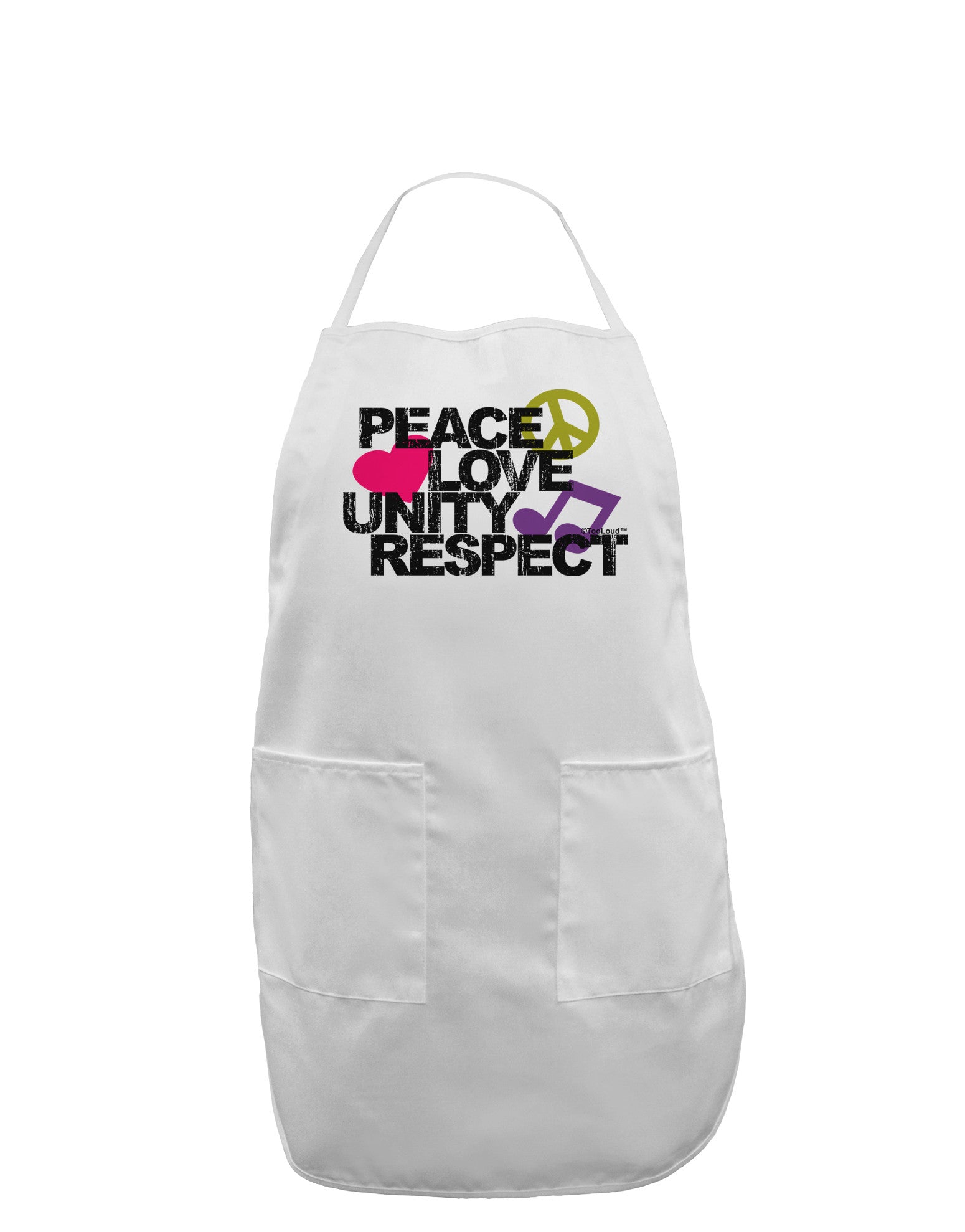 PLUR Distressed Text Adult Apron-Bib Apron-TooLoud-White-One-Size-Davson Sales