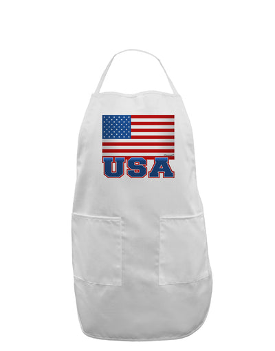 USA Flag Adult Apron by TooLoud-Bib Apron-TooLoud-White-One-Size-Davson Sales