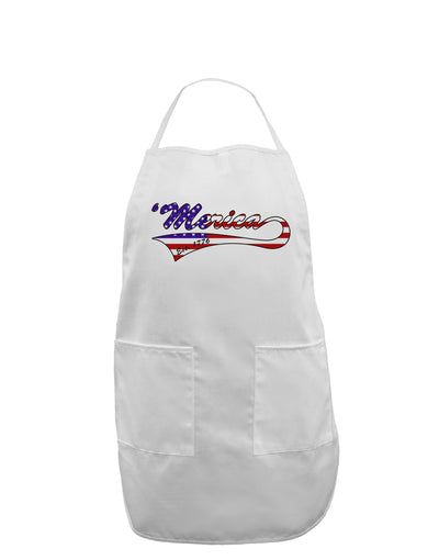 Merica Established 1776 - American Flag Style Adult Apron by TooLoud-Bib Apron-TooLoud-White-One-Size-Davson Sales