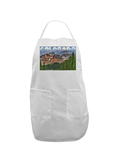 Colorado Mountains Forrest Text Adult Apron-Bib Apron-TooLoud-White-One-Size-Davson Sales