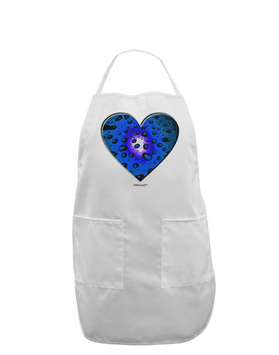 Water Droplet Heart Blue Adult Apron by TooLoud-Bib Apron-TooLoud-White-One-Size-Davson Sales