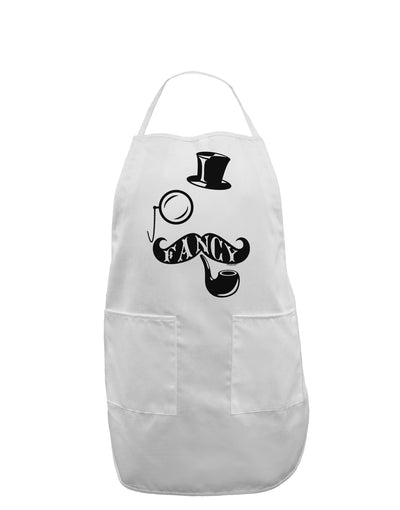 Fancy Tophat Mustache Pipe and Monocle Adult Apron-Bib Apron-TooLoud-White-One-Size-Davson Sales