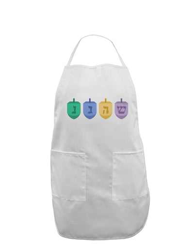 Hanukkah Dreidels Adult Apron-Bib Apron-TooLoud-White-One-Size-Davson Sales