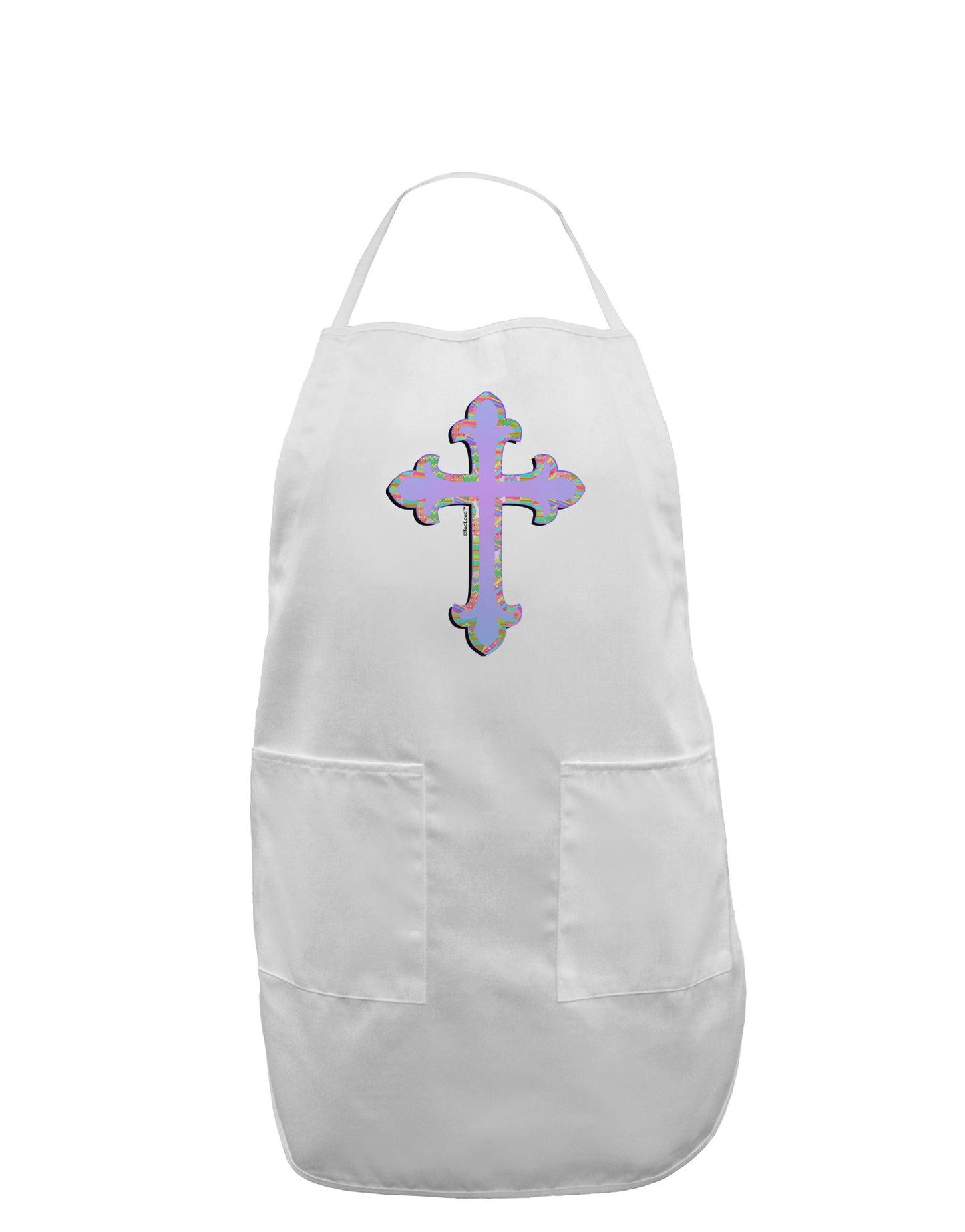 Easter Color Cross Adult Apron-Bib Apron-TooLoud-White-One-Size-Davson Sales