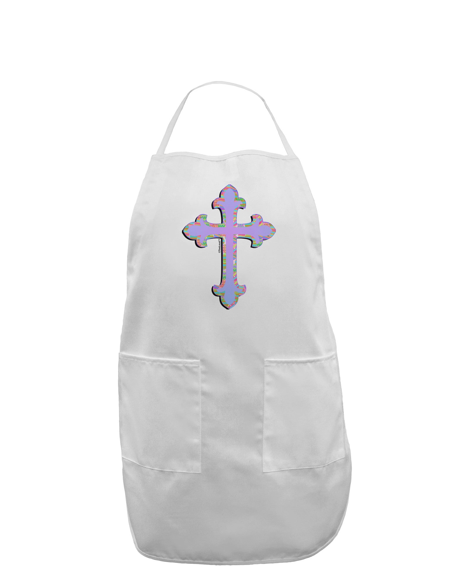 Easter Color Cross Adult Apron-Bib Apron-TooLoud-White-One-Size-Davson Sales