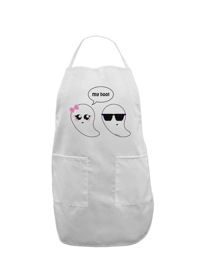 Cute Ghost Couple My Boo Halloween Adult Apron-Bib Apron-TooLoud-White-One-Size-Davson Sales