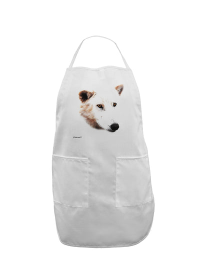 White Wolf Head Cutout Adult Apron-Bib Apron-TooLoud-White-One-Size-Davson Sales