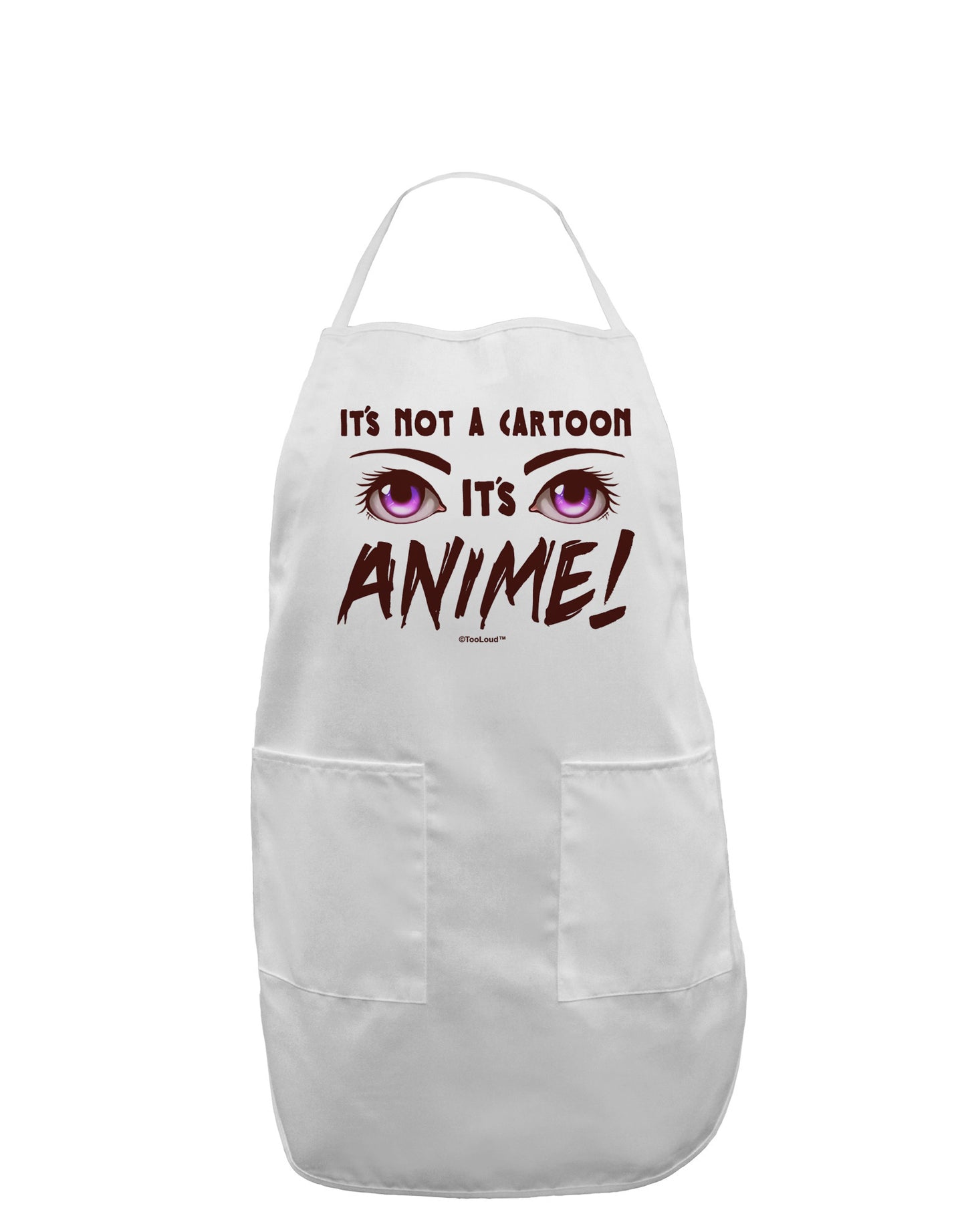 Not A Cartoon Eyes Magenta Adult Apron-Bib Apron-TooLoud-White-One-Size-Davson Sales