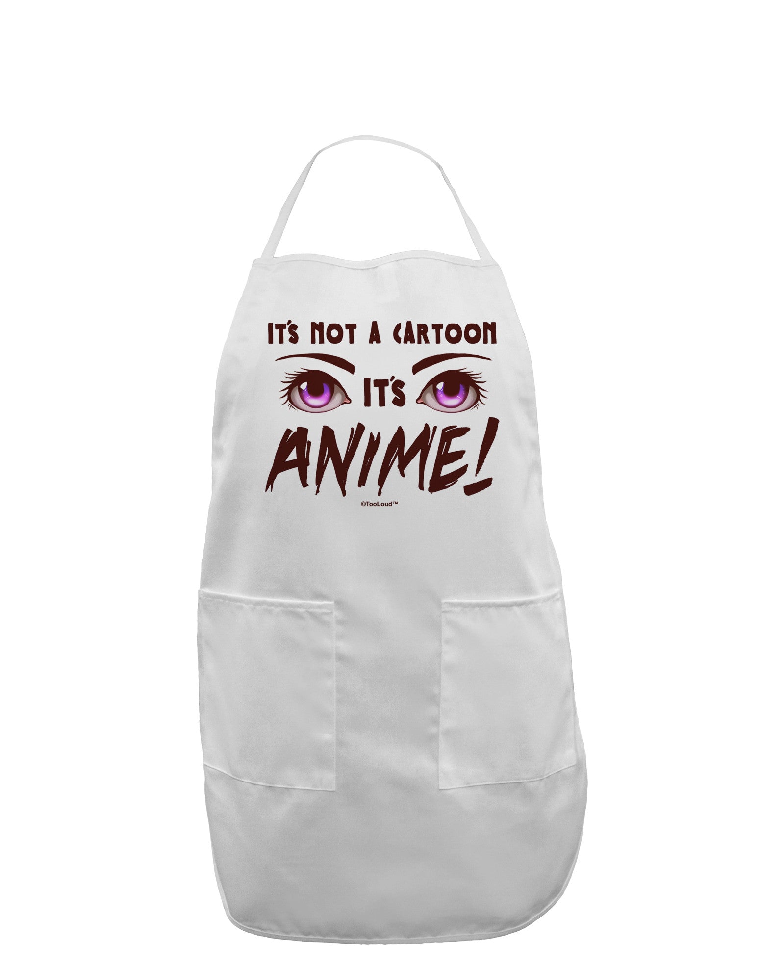 Not A Cartoon Eyes Magenta Adult Apron-Bib Apron-TooLoud-White-One-Size-Davson Sales