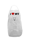 I Heart My - Cute Poodle Dog - White Adult Apron by TooLoud-Bib Apron-TooLoud-White-One-Size-Davson Sales