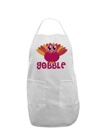 Cute Gobble Turkey Pink Adult Apron-Bib Apron-TooLoud-White-One-Size-Davson Sales