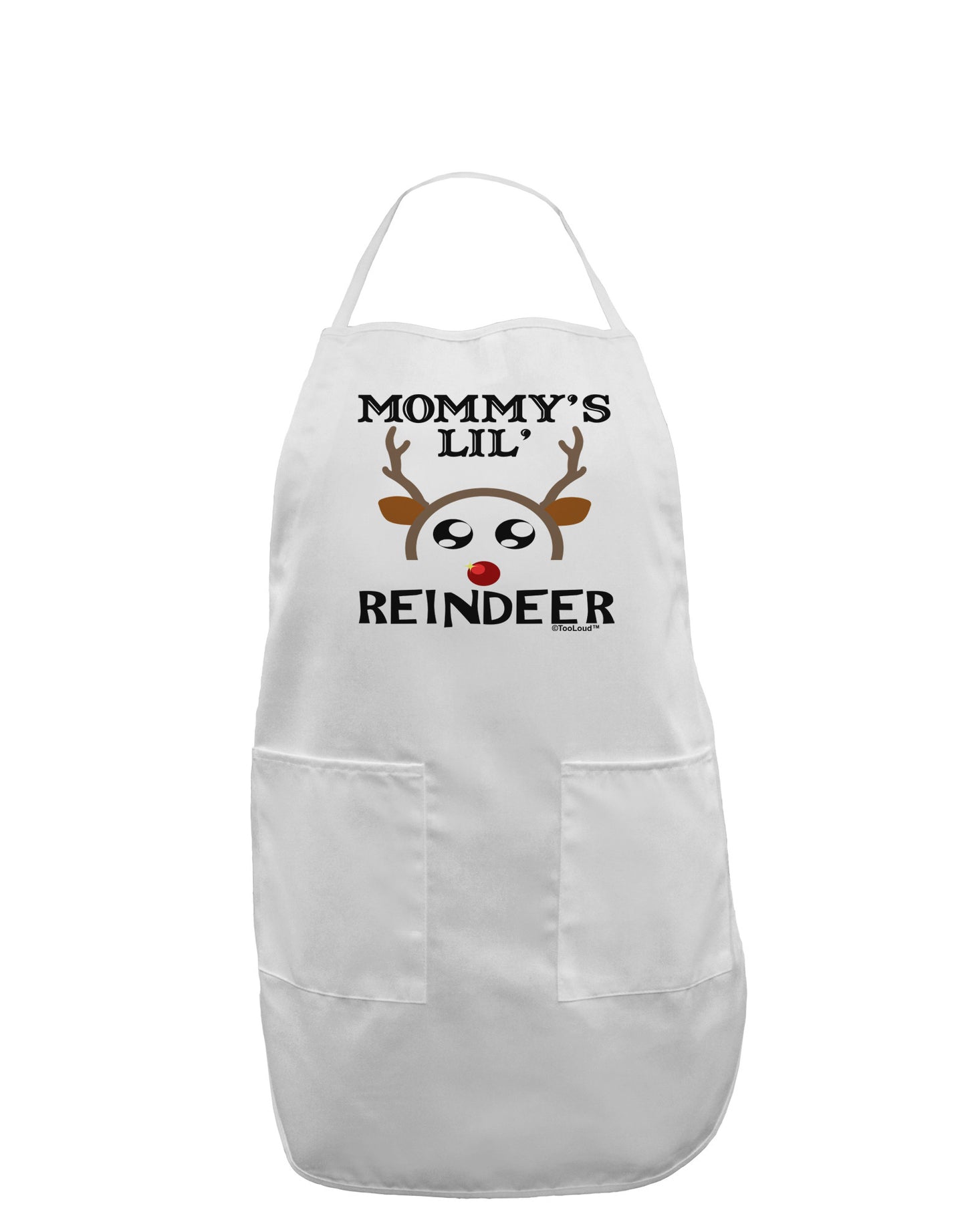 Mommy's Lil Reindeer Boy Adult Apron-Bib Apron-TooLoud-White-One-Size-Davson Sales