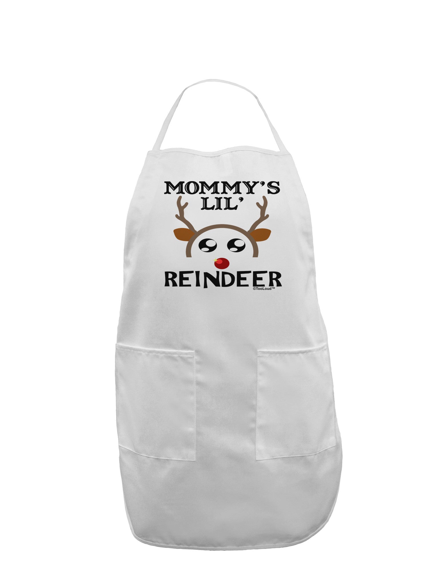 Mommy's Lil Reindeer Boy Adult Apron-Bib Apron-TooLoud-White-One-Size-Davson Sales