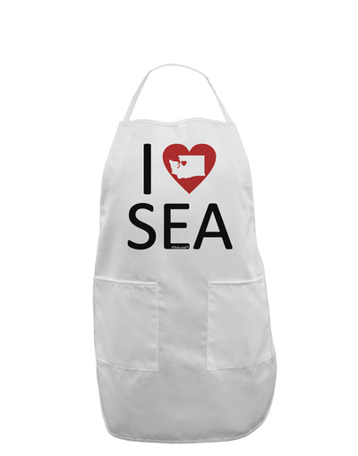 I Heart Seattle Adult Apron-Bib Apron-TooLoud-White-One-Size-Davson Sales