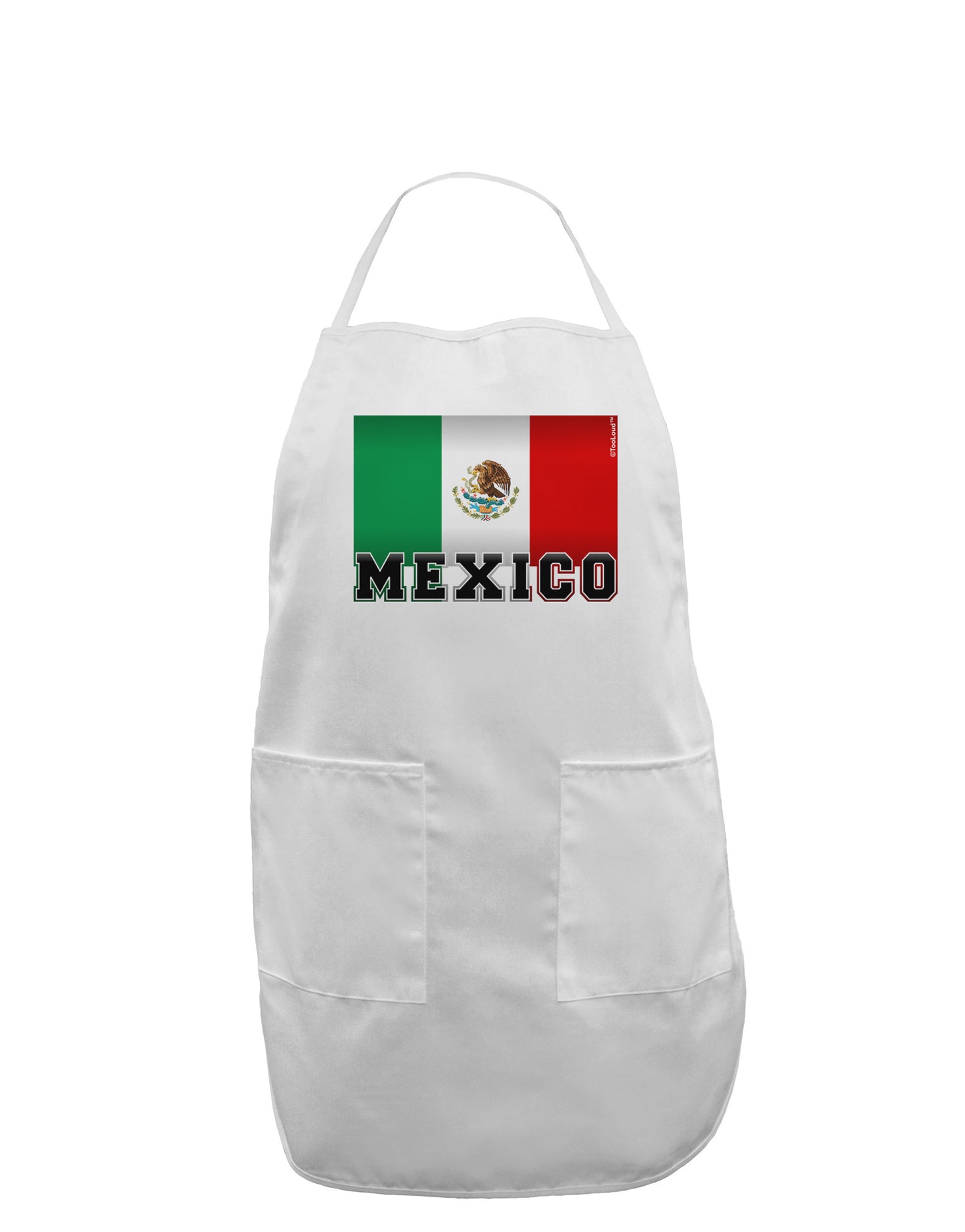 Mexico Flag Adult Apron-Bib Apron-TooLoud-White-One-Size-Davson Sales
