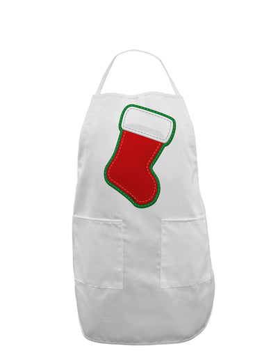 Cute Faux Applique Christmas Stocking Adult Apron-Bib Apron-TooLoud-White-One-Size-Davson Sales