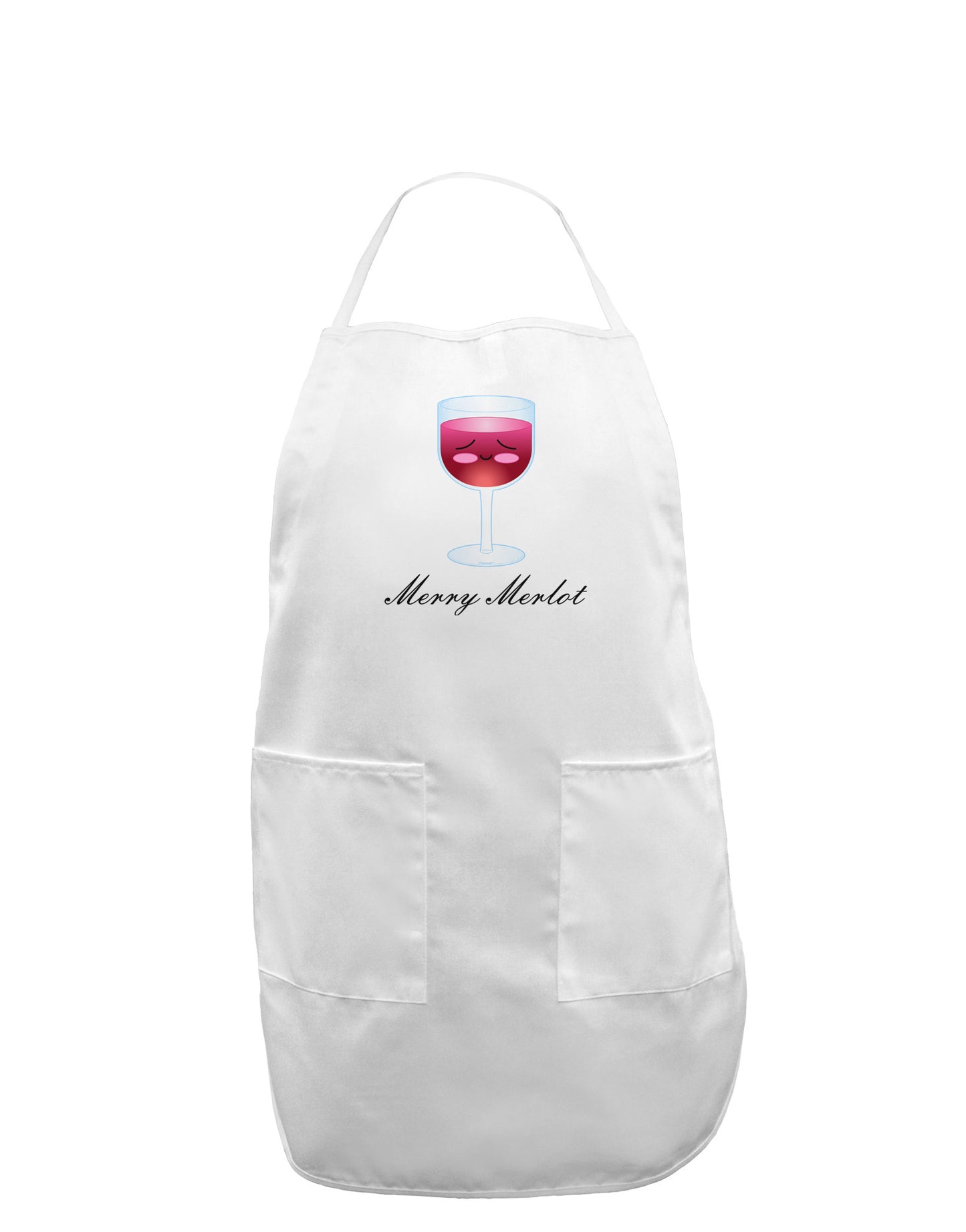 Merry Merlot Text Adult Apron-Bib Apron-TooLoud-White-One-Size-Davson Sales
