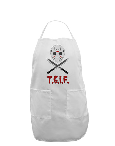 Scary Mask With Machete - TGIF Adult Apron-Bib Apron-TooLoud-White-One-Size-Davson Sales