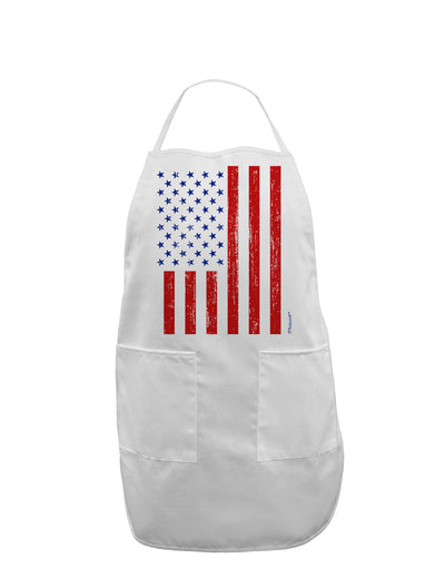 Red and Blue Stamp Style American Flag - Distressed Adult Apron by TooLoud-Bib Apron-TooLoud-White-One-Size-Davson Sales