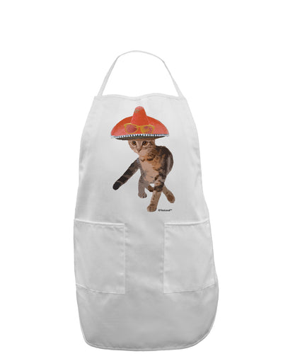 Cat with Pink Sombrero and Sunglasses Adult Apron by TooLoud-Bib Apron-TooLoud-White-One-Size-Davson Sales