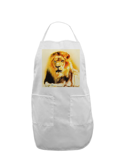 Lion Watercolor 4 Adult Apron-Bib Apron-TooLoud-White-One-Size-Davson Sales