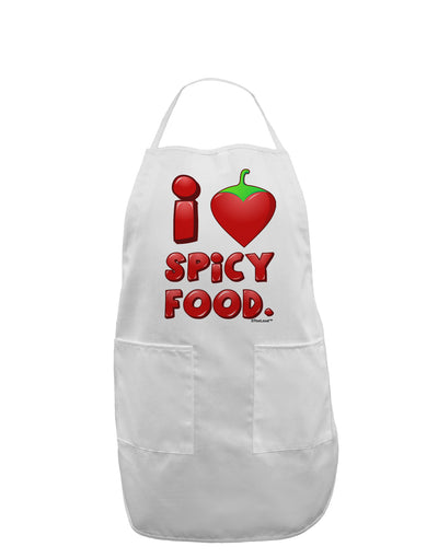 I Heart Spicy Food Adult Apron-Bib Apron-TooLoud-White-One-Size-Davson Sales