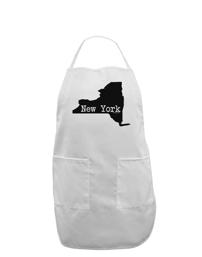 New York - United States Shape Adult Apron by TooLoud-Bib Apron-TooLoud-White-One-Size-Davson Sales