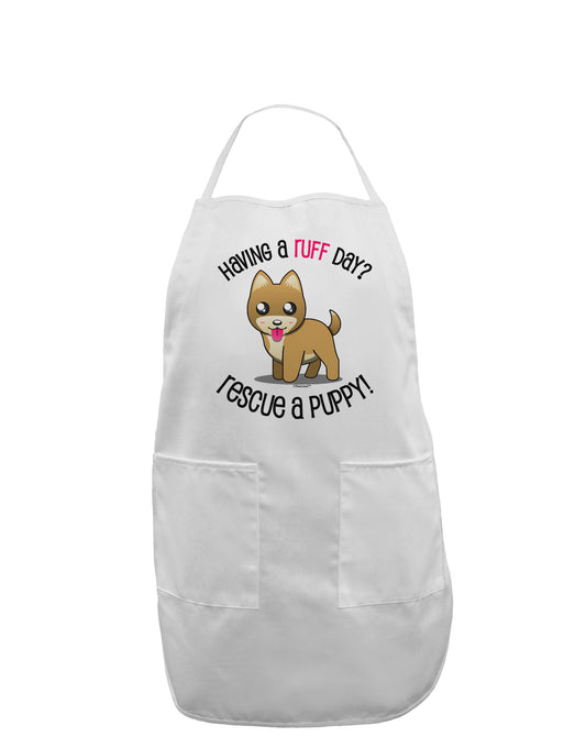 Rescue A Puppy Adult Apron-Bib Apron-TooLoud-White-One-Size-Davson Sales