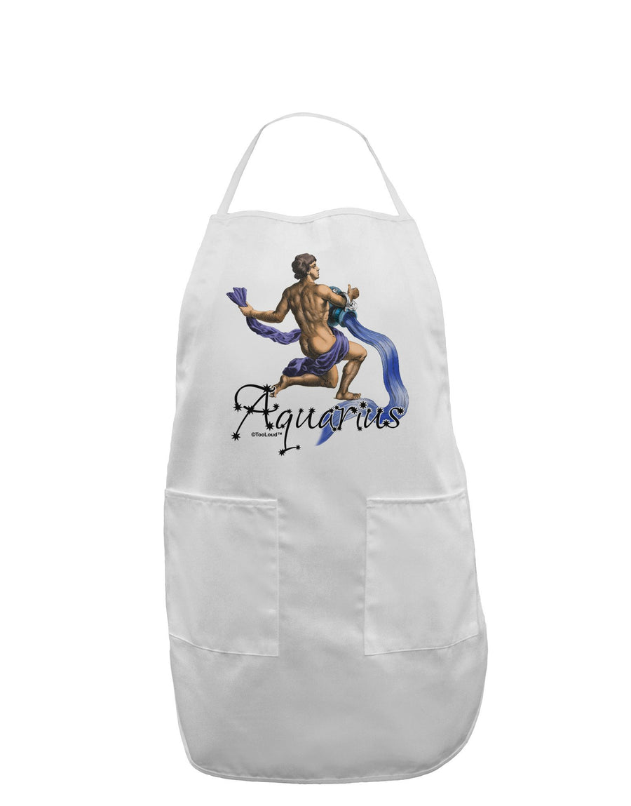 Aquarius Color Illustration Adult Apron-Bib Apron-TooLoud-White-One-Size-Davson Sales