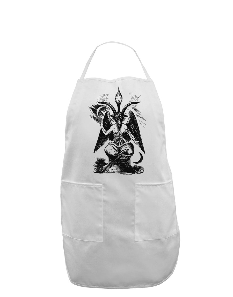 Baphomet Illustration Adult Apron by-Bib Apron-TooLoud-White-One-Size-Davson Sales