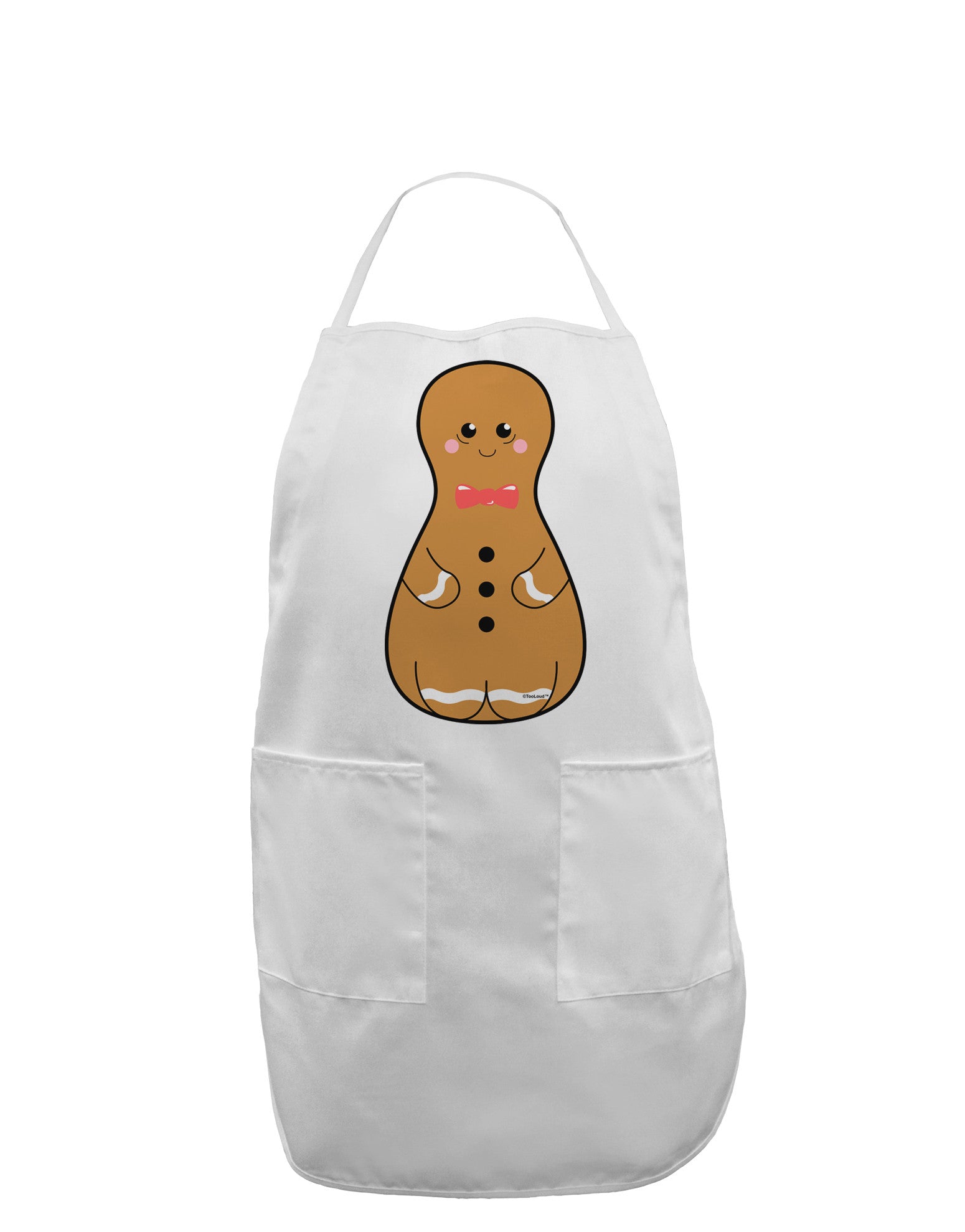 Cute Gingerbread Matryoshka Nesting Doll - Christmas Adult Apron-Bib Apron-TooLoud-White-One-Size-Davson Sales