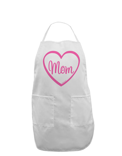 Mom Heart Design - Pink Adult Apron by TooLoud-Bib Apron-TooLoud-White-One-Size-Davson Sales