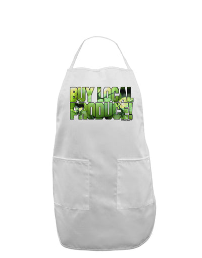 Buy Local - Green Tomatoes Text Adult Apron-Bib Apron-TooLoud-White-One-Size-Davson Sales